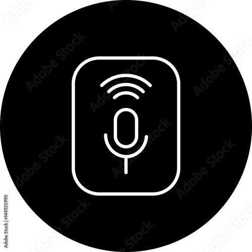 Voice Assistant  Vector Black Circle Icon Design