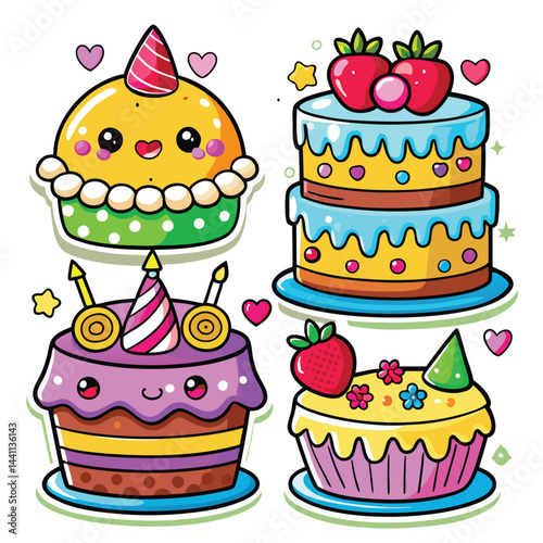Cute Cartoon Cakes and Cupcakes