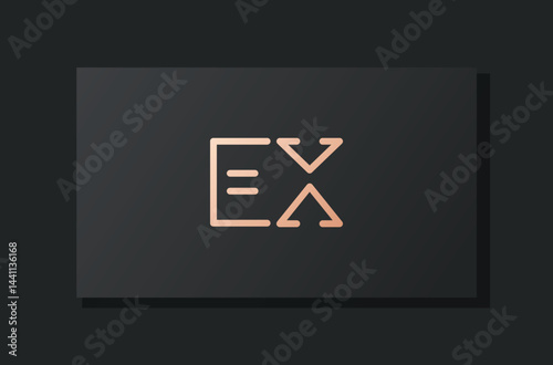 Abstract luxury initial letter EX logo.