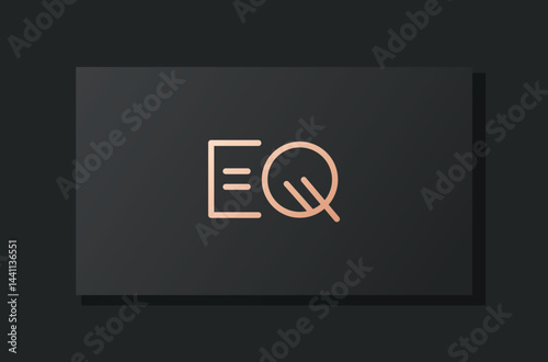 Abstract luxury initial letter EQ logo.