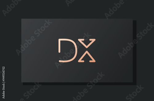 Abstract luxury initial letter DX logo.