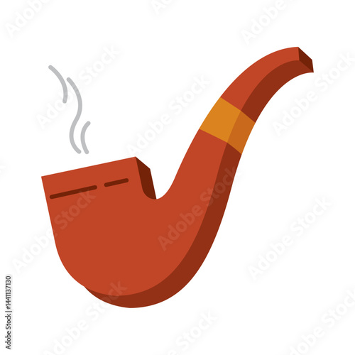 Curved smoking pipe. Vector