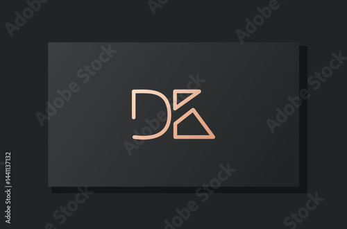 Abstract luxury initial letter DK logo.