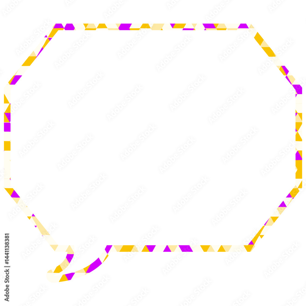 Obraz premium ステンドグラス風吹き出し 三角形模様 角のある八角形