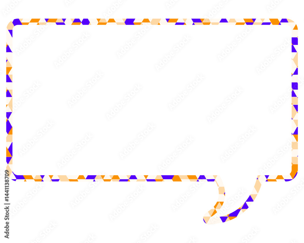 Fototapeta premium ステンドグラス風吹き出し 三角形模様 四角形