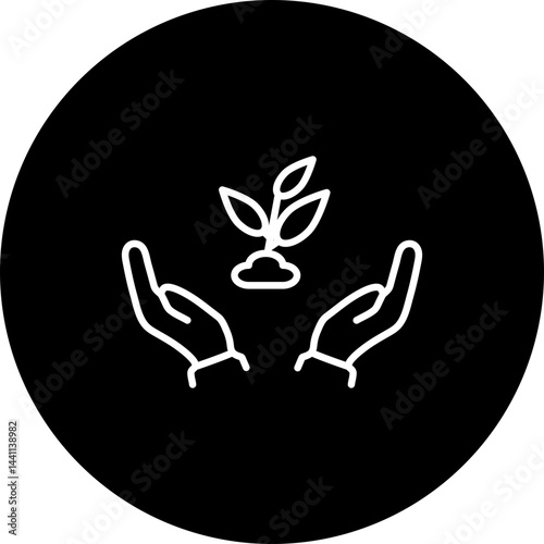 Nature Conservation  Vector Black Circle Icon Design
