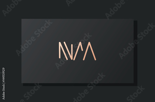 Abstract luxury initial letter NM logo.