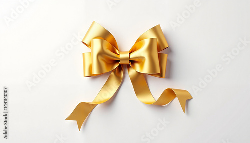 Obraz na płótnie Elegant gift box with golden ribbon on a red background, Golden Bow, Black Friday w salonie