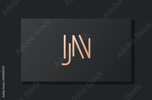Abstract luxury initial letter JN logo.