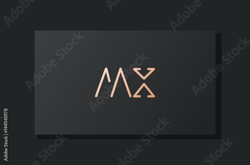 Abstract luxury initial letter MX logo.