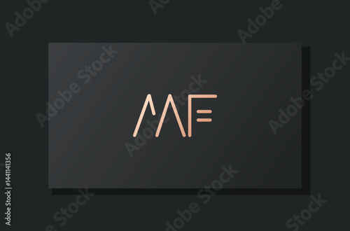 Abstract luxury initial letter MF logo.
