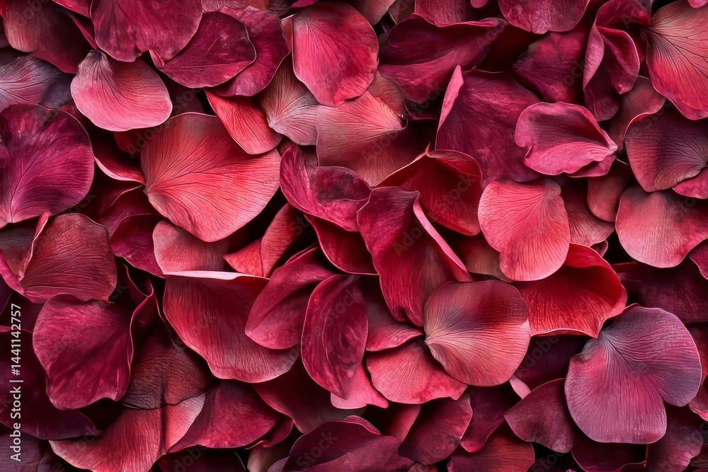 Close-up view of many vibrant rose petals. Close-up view of many vibrant rose petals.