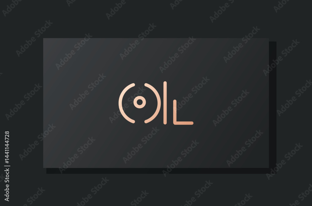 Fototapeta premium Abstract luxury initial letter OL logo.
