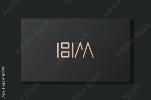 Abstract luxury initial letter HM logo.