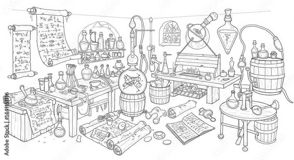 Obraz premium Ancient Alchemy Lab