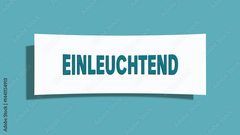 einleuchtend (obvious) - A card isolated on light green background. einleuchtend (obvious) - A card isolated on light green background.