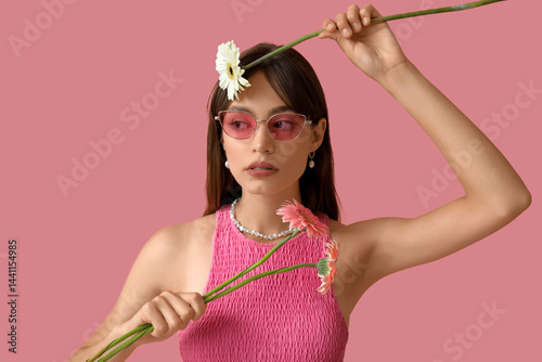 Beautiful young woman with ...