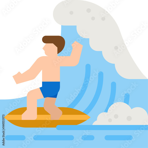 surfer illustration on a white background     