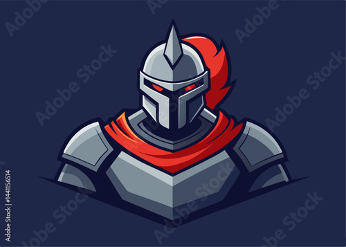Medieval Knight Armor: A stoic medieval knight clad in polished steel armor, embodying the strength and valor of a bygone era, rendered with graphic detail and a touch of the fantastical.