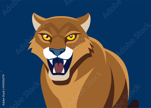 Fierce Cougar: A majestic cougar, its powerful form and intense gaze captures the untamed spirit of the wild