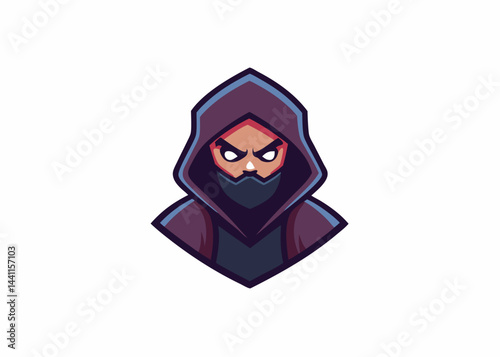 Mystery's Cloak: A hooded figure, shrouded in an aura of intrigue, stares intently forward. A striking symbol of enigmatic power and secretive shadow.