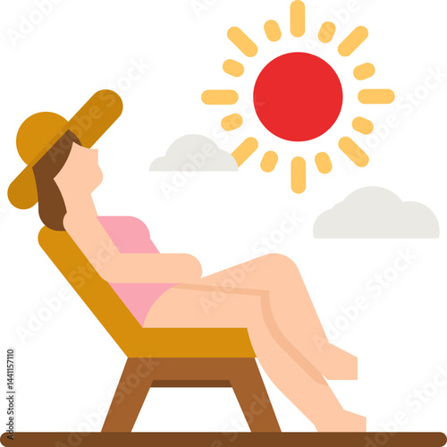 tanning illustration on a white background     