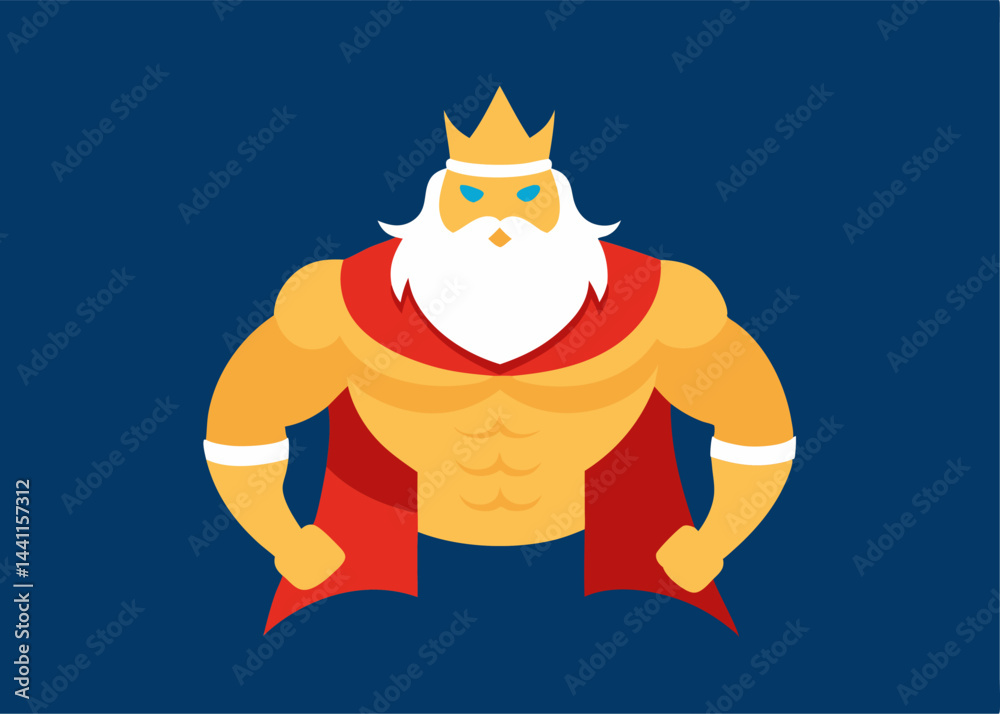 Fototapeta premium Royal Monarch Illustration: A bold and dynamic illustration of a king, exuding power and authority with a majestic presence, ready to rule.