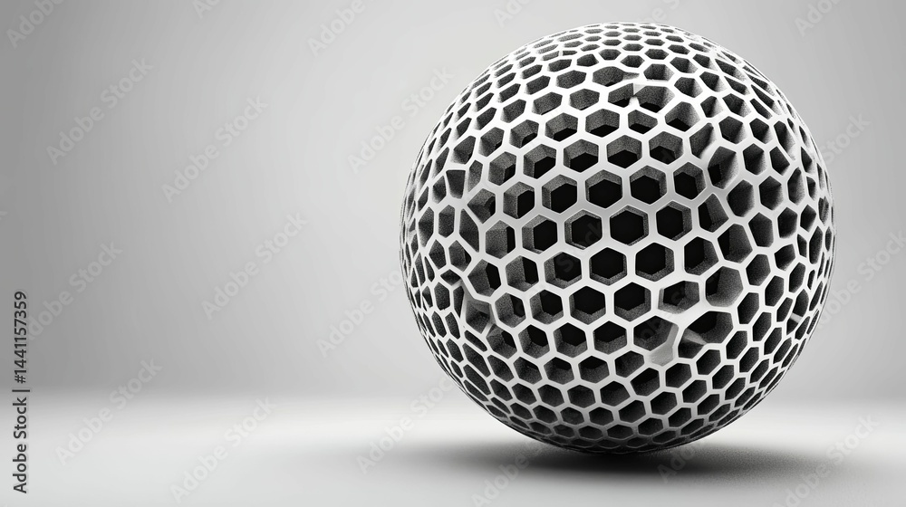 Abstract spherical form with hexagonal lattice structure. Abstract spherical form with hexagonal lattice structure.
