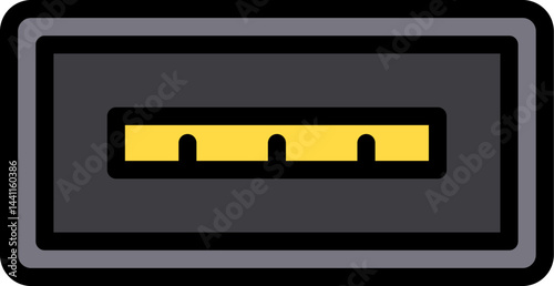 usb port illustration on a white background     