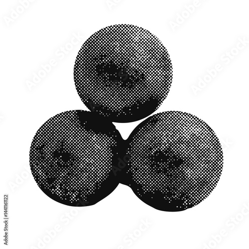 Pirate ship cannon balls halftone grunge vector design element