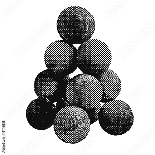 Pirate ship cannon balls halftone grunge vector design element