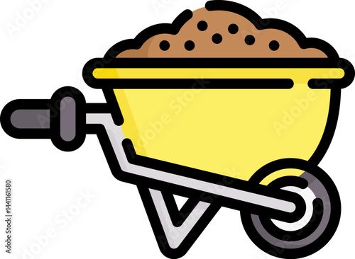 wheelbarrow illustration on a white background     