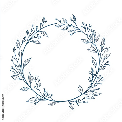 Wallpaper Mural Decorative floral wreath graphic design, blank space for invitation, card, or website graphic Torontodigital.ca