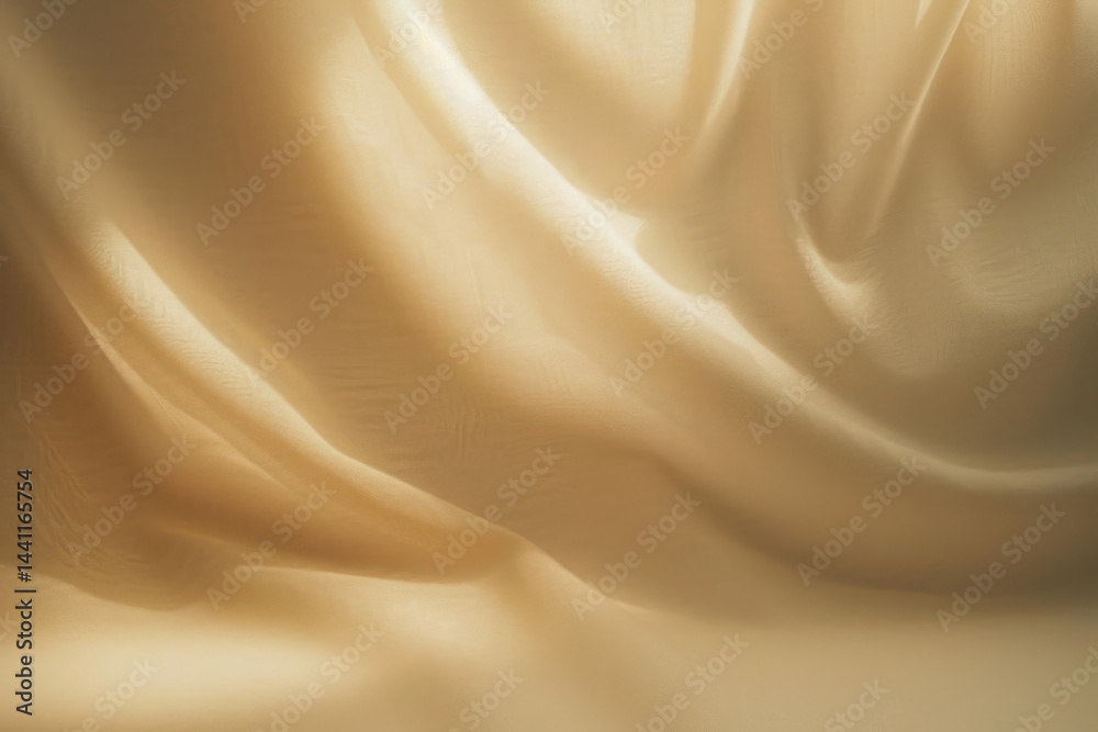 Obraz premium soft flowing beige fabric with smooth folds and gentle light reflections creating a calm and warm atmosphere