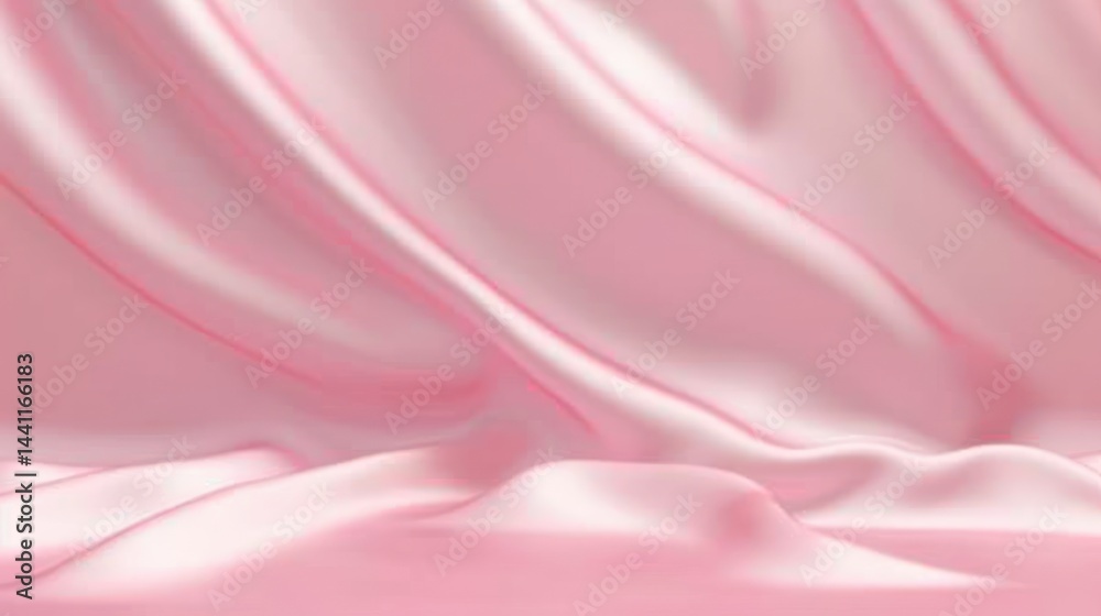smooth flowing pink silk fabric with soft folds and gentle light reflections creating a calm and elegant atmosphere smooth flowing pink silk fabric with soft folds and gentle light reflections creating a calm and elegant atmosphere