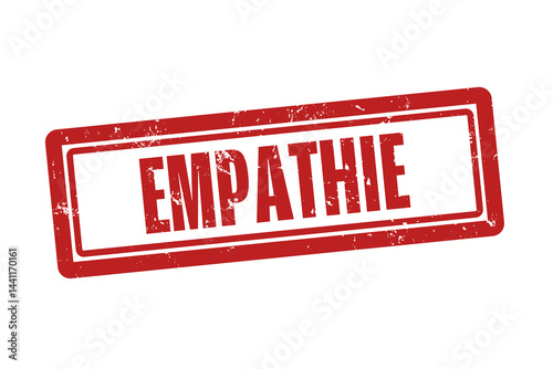 Empathie (empathy) - A red stamp, isolated on white background.