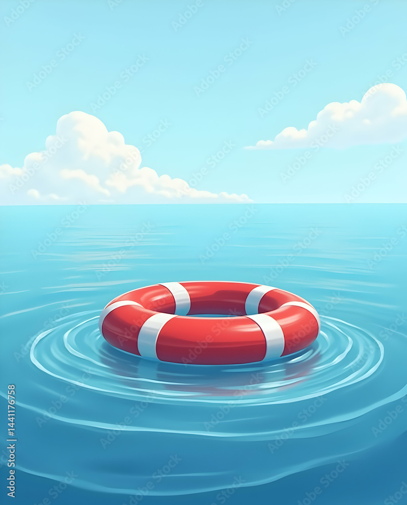 Naklejka premium Simple Buoy on the Sea