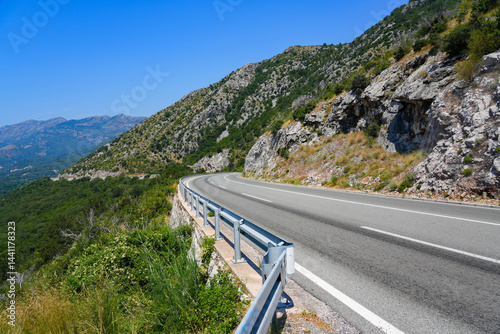 Obraz na płótnie Scenic highway along the coast of the Adriatic Sea in Montenegro between Budva and Bar w salonie