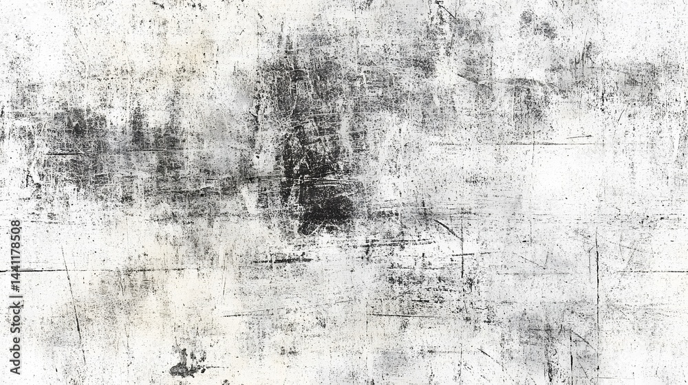 Fototapeta premium Abstract monochrome texture with mottled and streaked patterns.