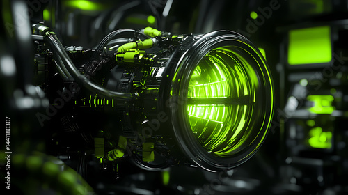 retrofuturistic surreal anti gravity engine photo
