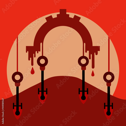 A golden key resting on a cloud, symbolizing access to the kingdom of heaven.