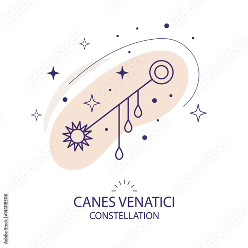 Star constellation Canes Venatici vector illustration