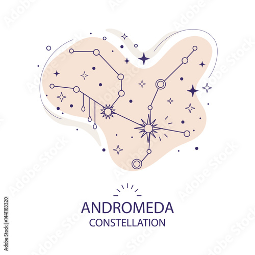 Star constellation Andromeda vector isolated illustration