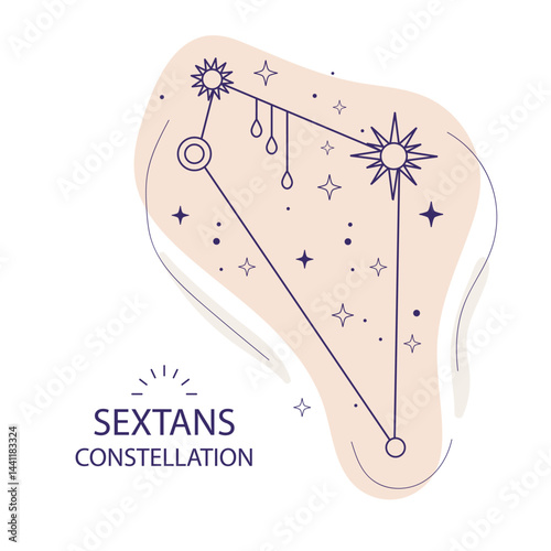 Star constellation Sextans vector illustration