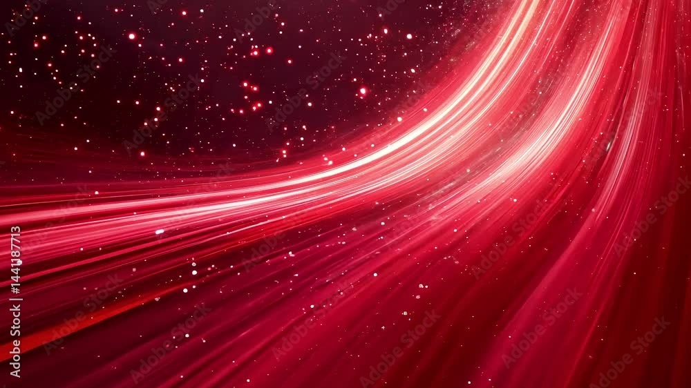 Red Light Streaks Particle Background