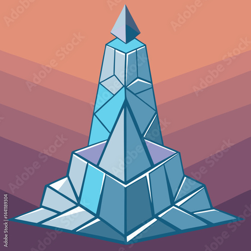 Lighthouse surrounded by broken pieces of ice, showcasing a stark winter landscape.