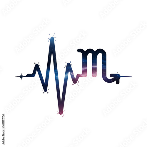 Scorpio Zodiac Sign: Vibrant Vector Art Astrology Graphic with Cosmic Energy Pulse