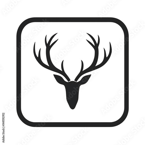 Minimalist Deer Antlers Silhouette: Wildlife Vector Art for Rustic Decor and Eco-Friendly Design