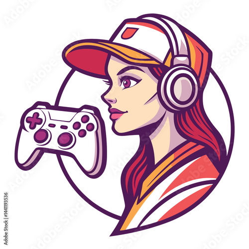 Gamer girl with headphones and controller (1)