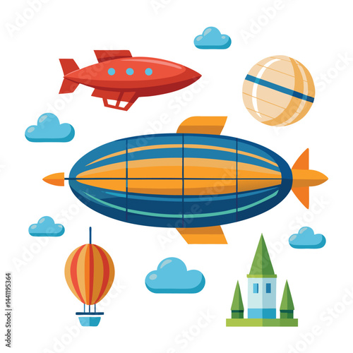 Airship icon isolated on white background